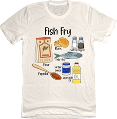 Fish Fry Ingredients Old School Shirts Natural White