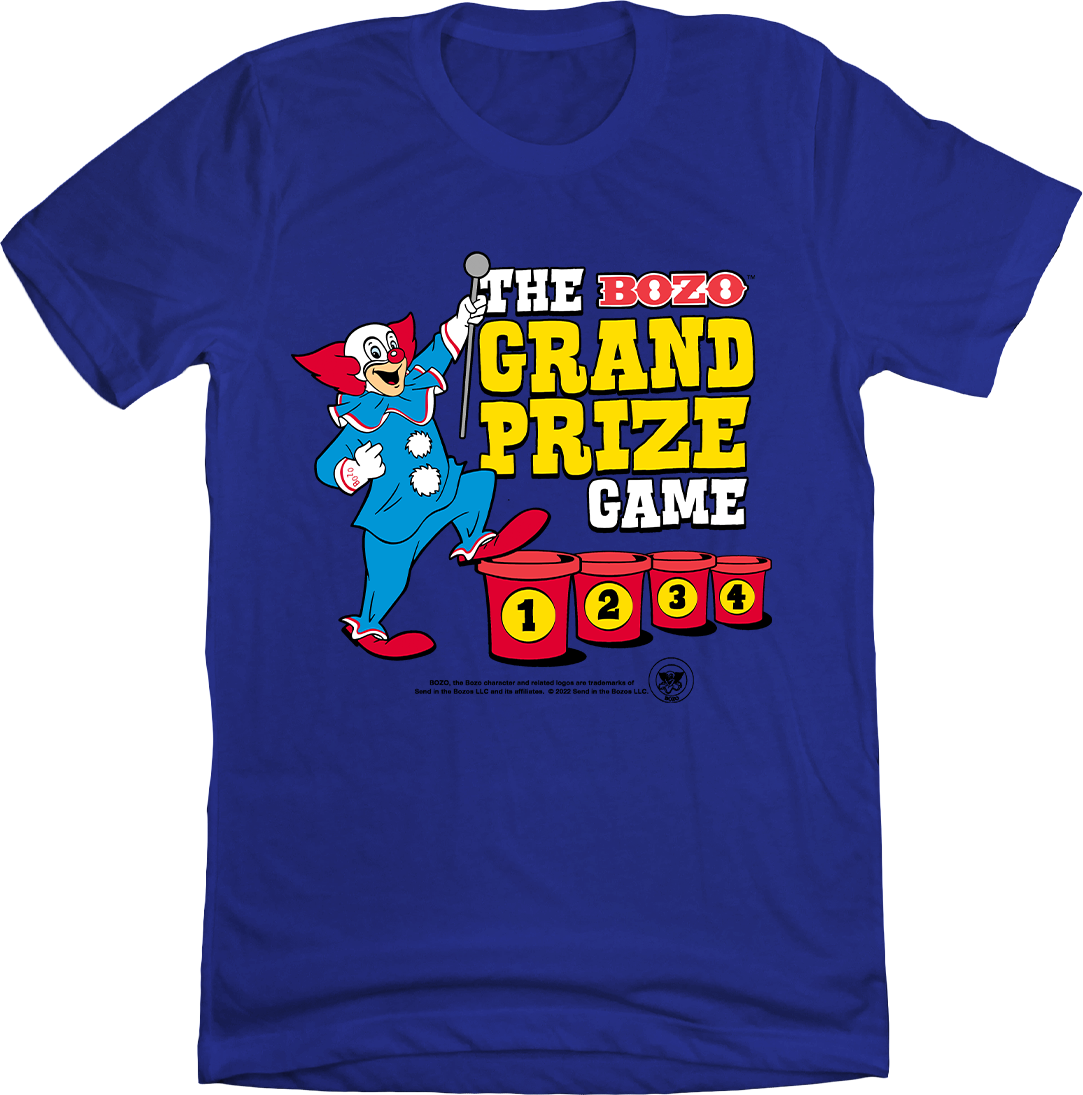 Bozo Grand Prize Game blue T-shirt Old School Shirts