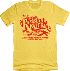 Ramblin' Raft Race 1976 yellow T-shirt Atlanta Old school Shirts
