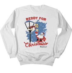Reddy For Christmas - Reddy Kilowatt White Crewneck Old School Shirts