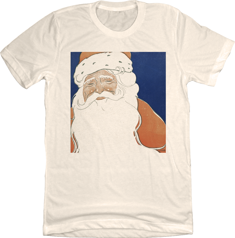 Vintage Hand-Drawn Santa T-shirt natural white Old School Shirts