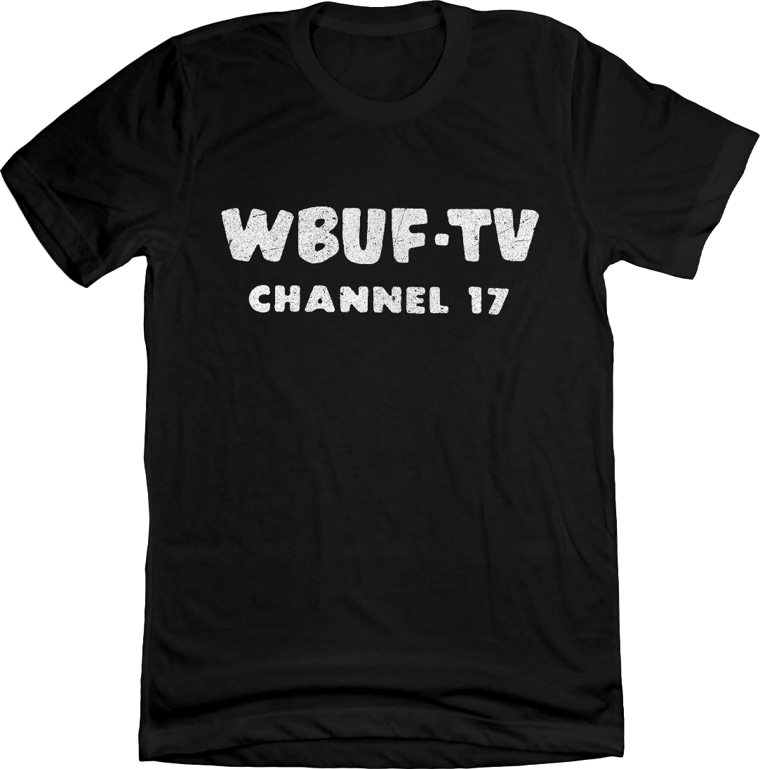 WBUF-TV Channel 17 black T-shirt Old School Shirts