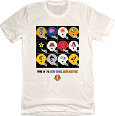 WFL 1974 Poster T-shirt Natural White Old School Shirts