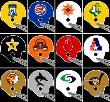 World Football League 1974 helmets