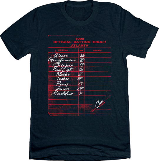 1998 Atlanta Batting Lineup Tee