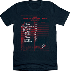 1998 Atlanta Batting Lineup Tee navy T-shirt Old School Shirts