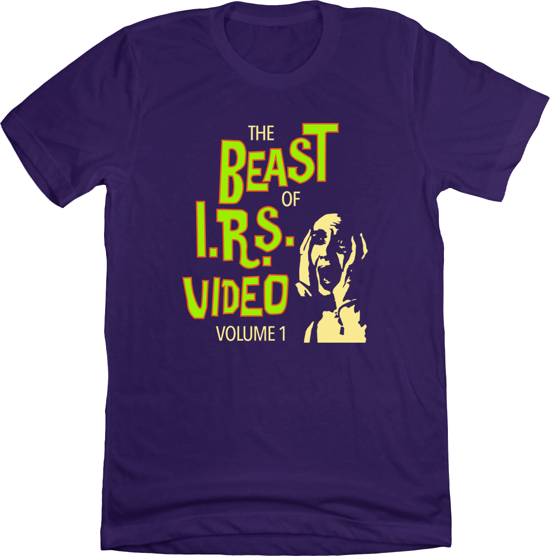 The Beast of I.R.S. Video Volume 1 T-shirt Purple Old School Shirts
