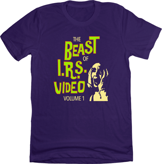 The Beast of I.R.S. Video Volume 1 T-shirt Purple Old School Shirts