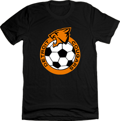 Detroit Cougars Soccer Black Unisex Tee