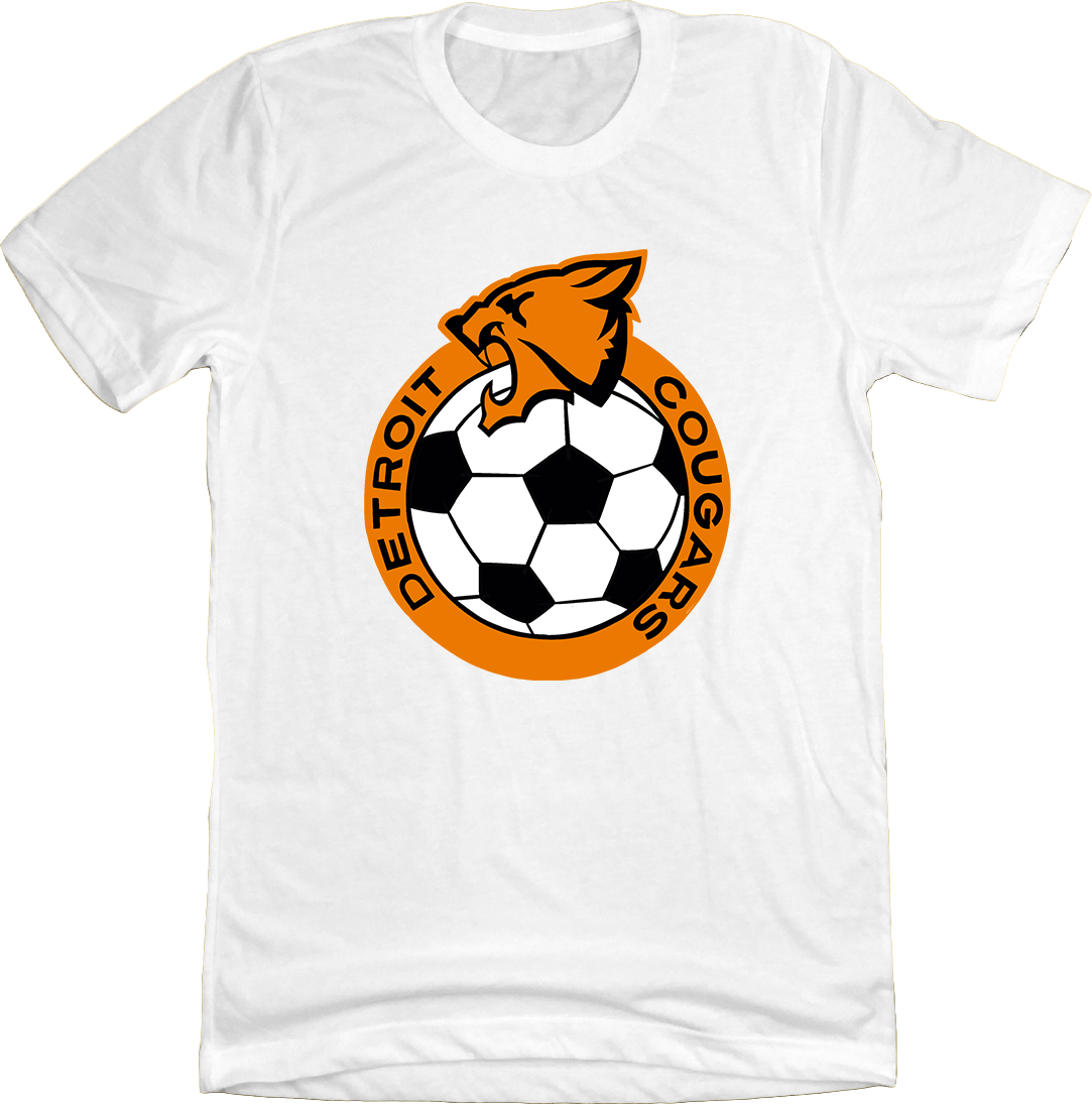 Detroit Cougars Soccer White Unisex Tee