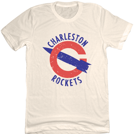 Charleston Rockets Football Red, White, and Blue Logo T-shirt Old School Shirts