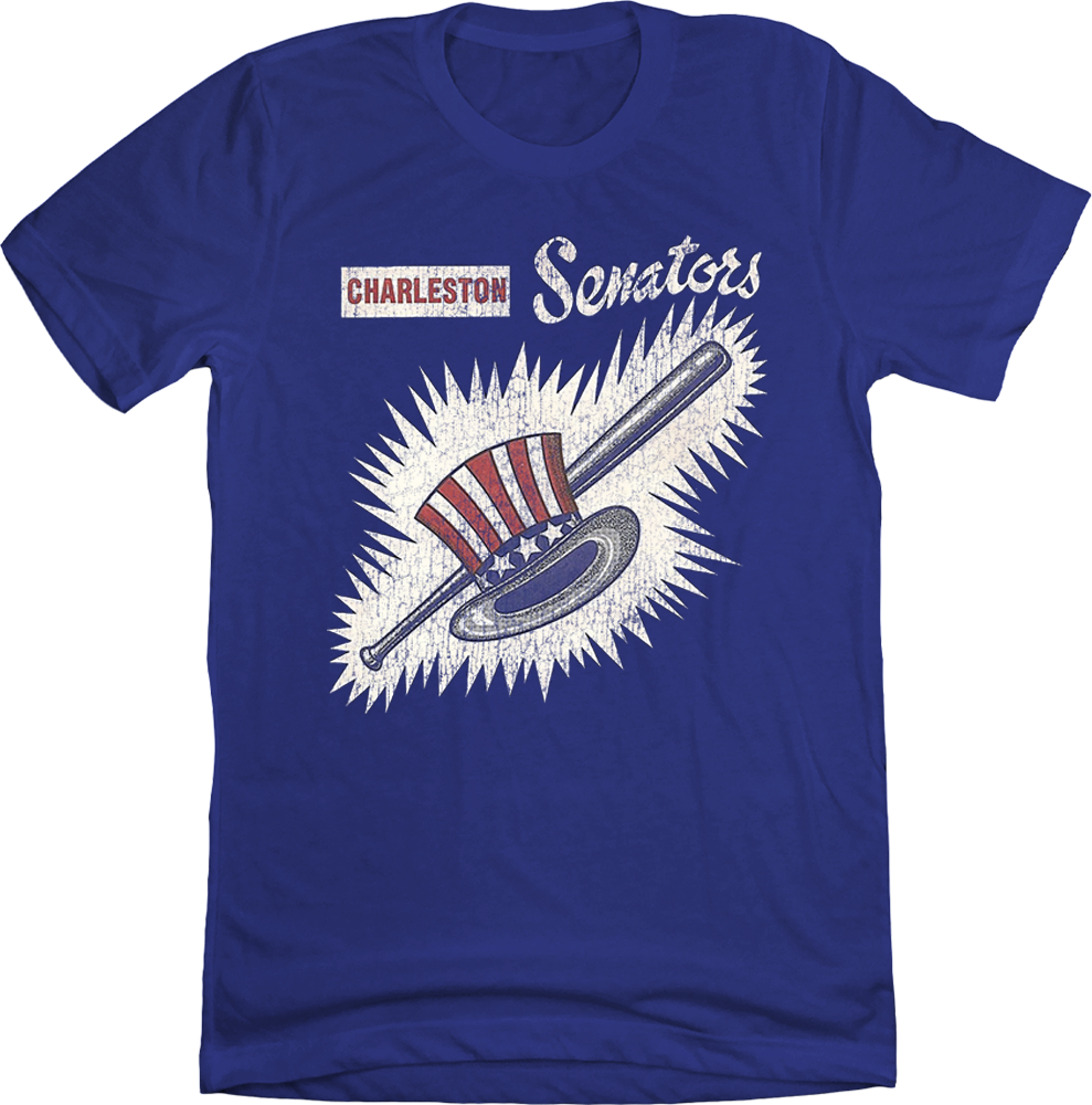 Charleston Senators Baseball T-shirt blue Old School Shirts