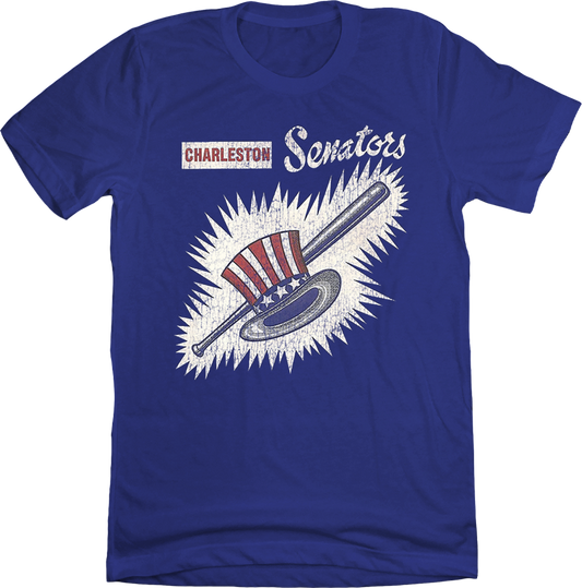 Charleston Senators Baseball T-shirt blue Old School Shirts