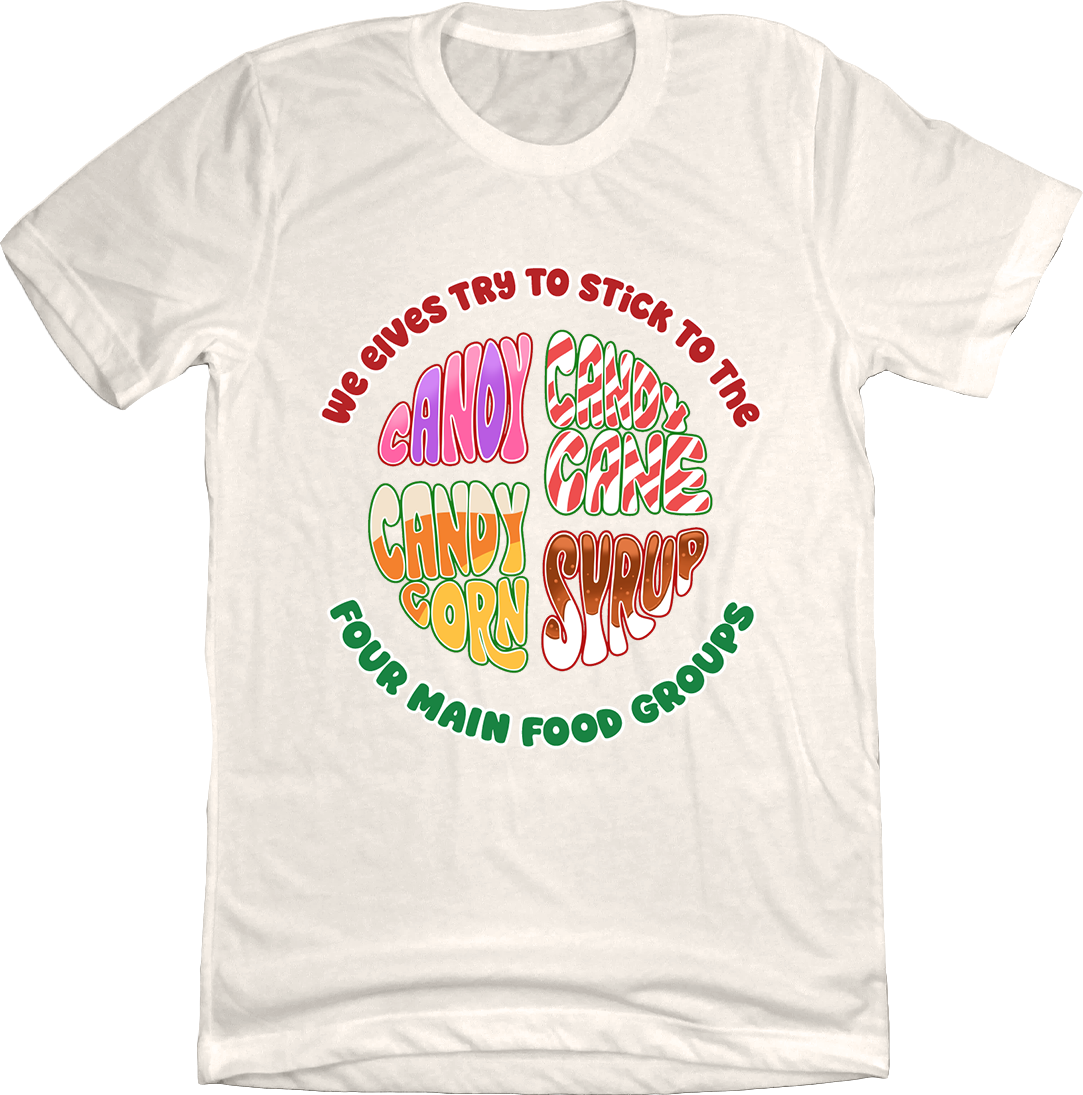 Elves Four Main Food Groups Tee