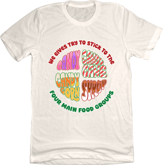 Elves Four Main Food Groups Tee