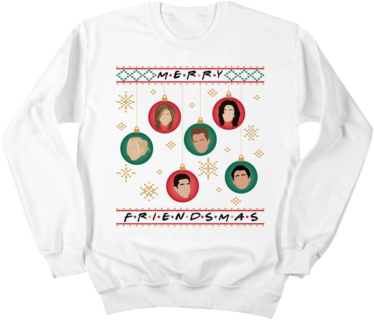 Merry Friendsmas Crewneck Old School Shirts