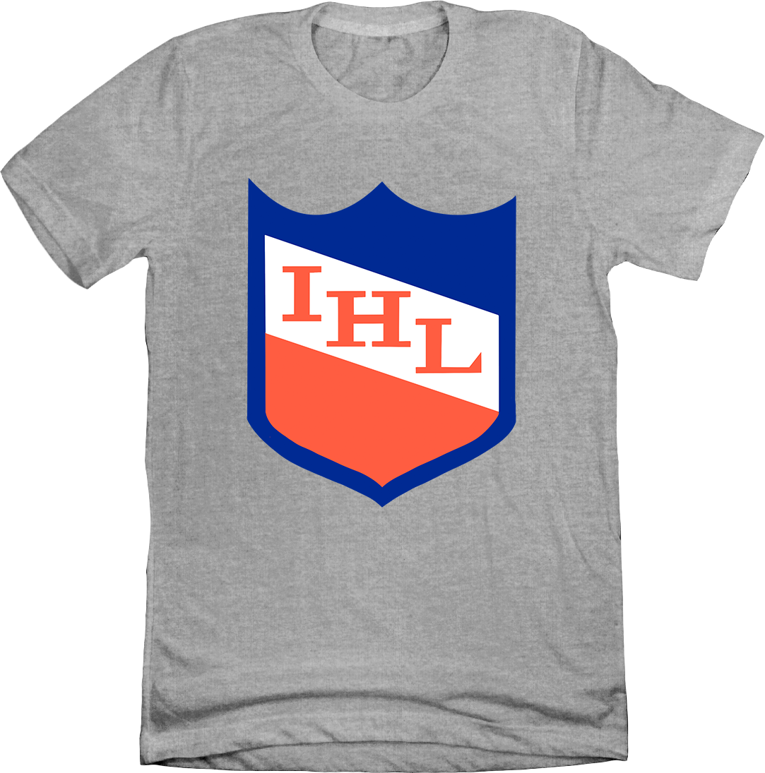 International Hockey League 1970s-1980s Logo grey Old School Shirts