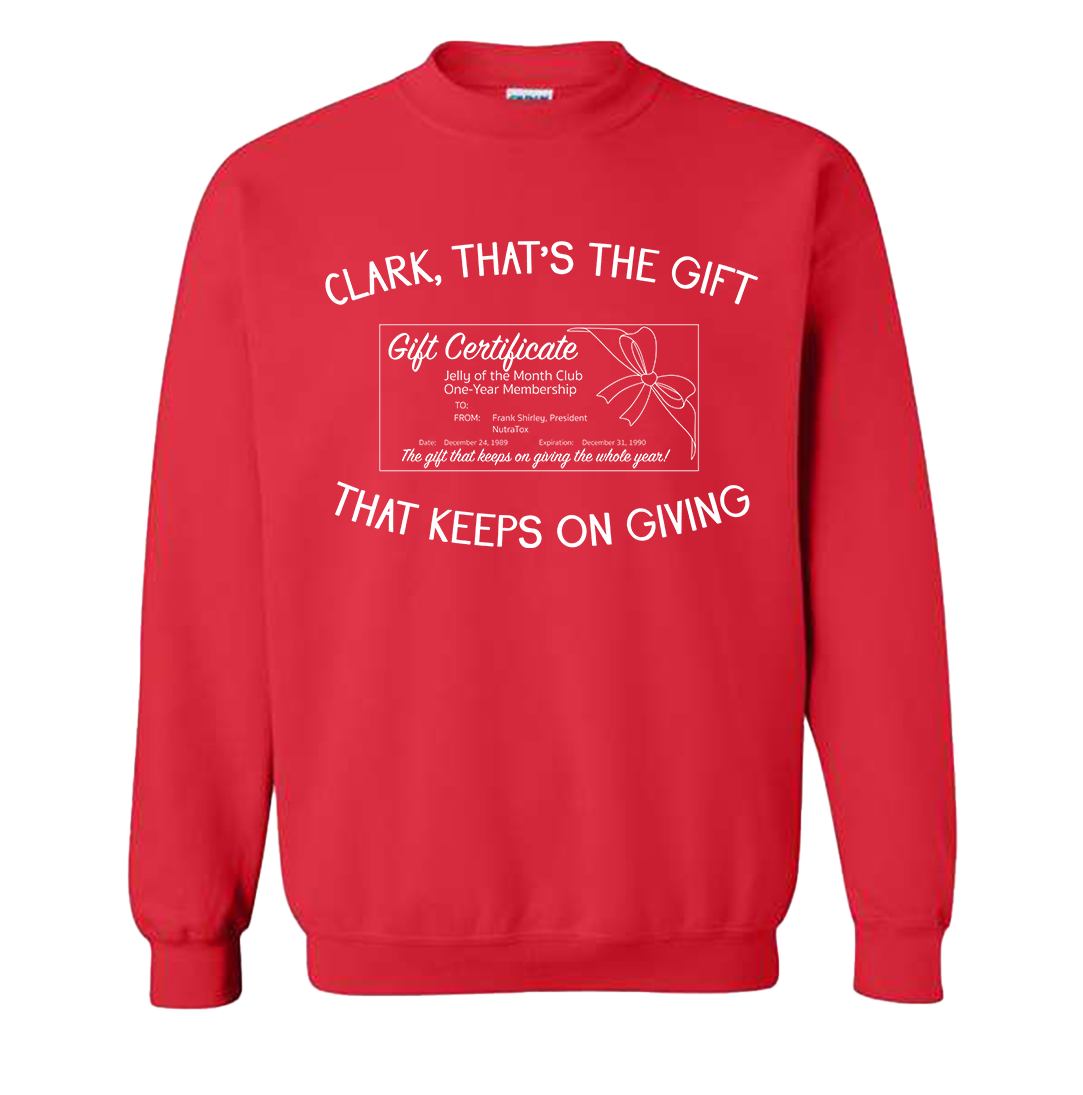 Jelly of the Month Club Gift Certificate Red Crewneck