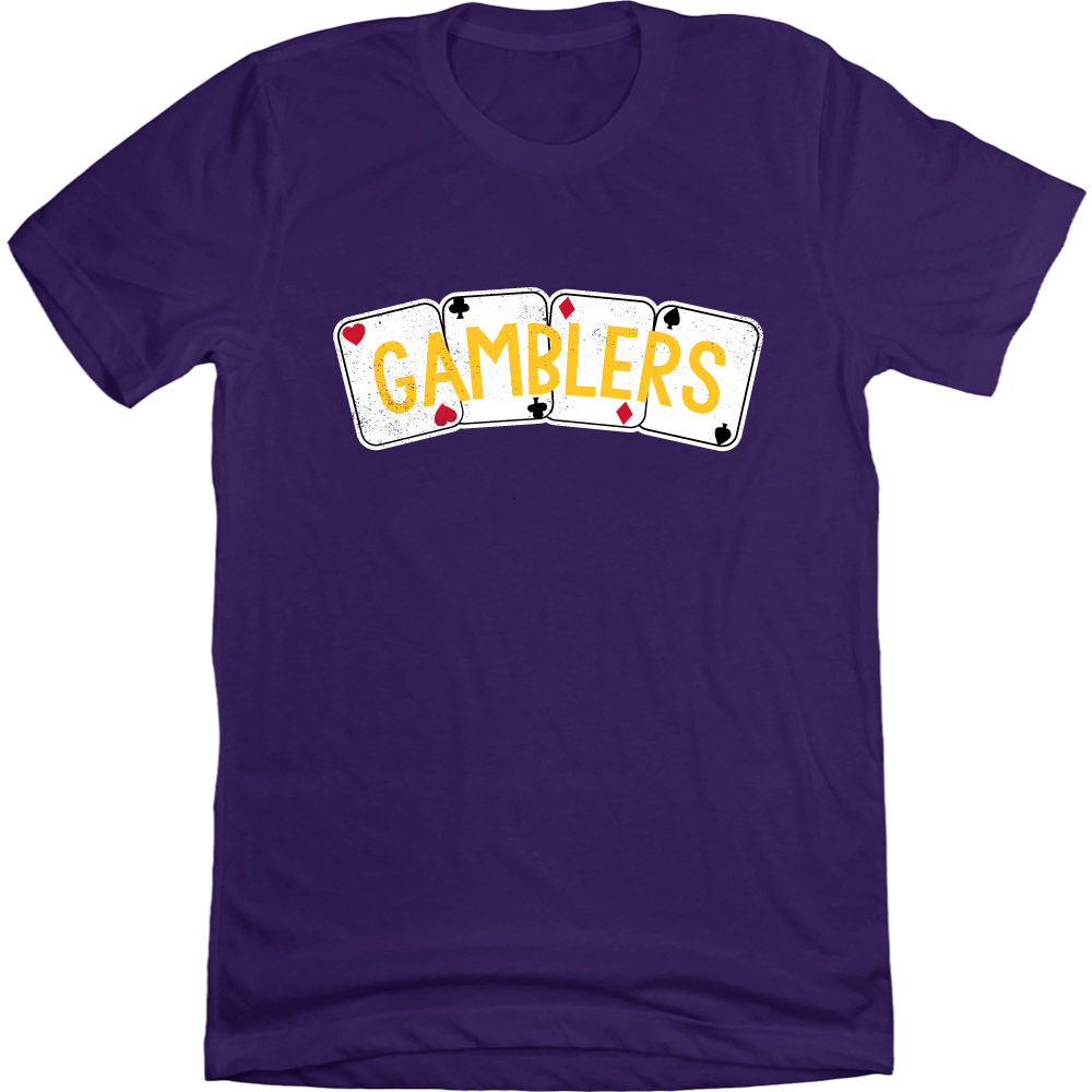 Las Vegas Gamblers purple T-shirt Old School Shirts