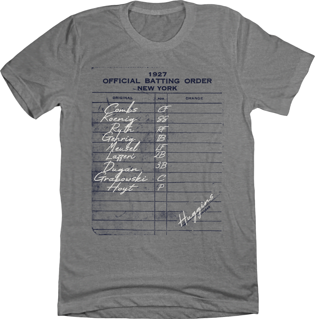 1927 New York Murderers Row Batting Lineup Tee grey T-shirt Old School Shirts