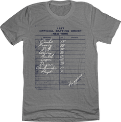 1927 New York Murderers Row Batting Lineup Tee grey T-shirt Old School Shirts