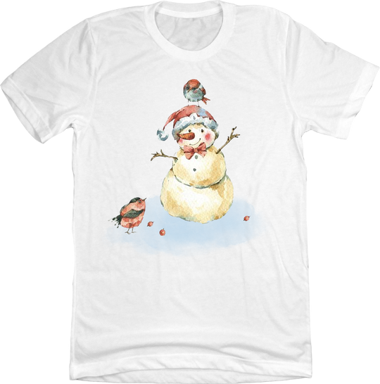 Retro Snowman With Cardinals