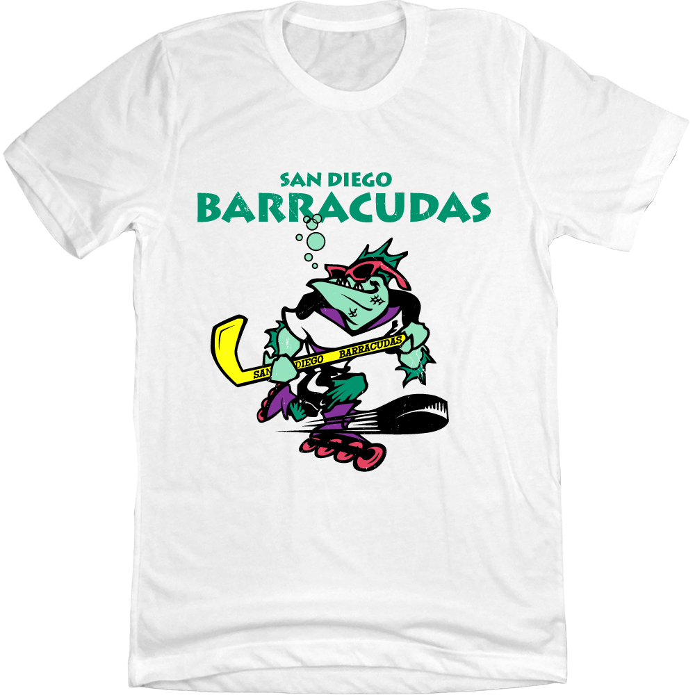San Diego Barracudas Hockey white T-shirt Old School Shirts