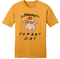 Happy Turkey Day Friends Gold T-shirt Old School Shirts
