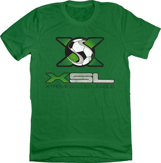 The Xtreme Soccer League XSL green Old School Shirts