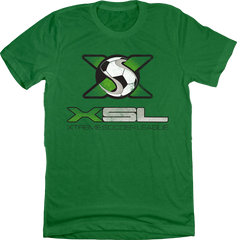 The Xtreme Soccer League XSL green Old School Shirts