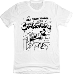 Way Down Yonder on the Chattahoochee Steamboat Willie white Old School Shirts