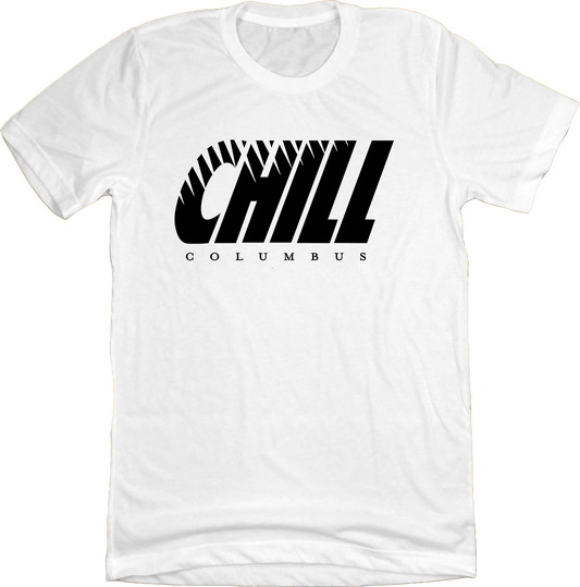 Columbus Chill Hockey Horizontal Logo white T-shirt Old School Shirts