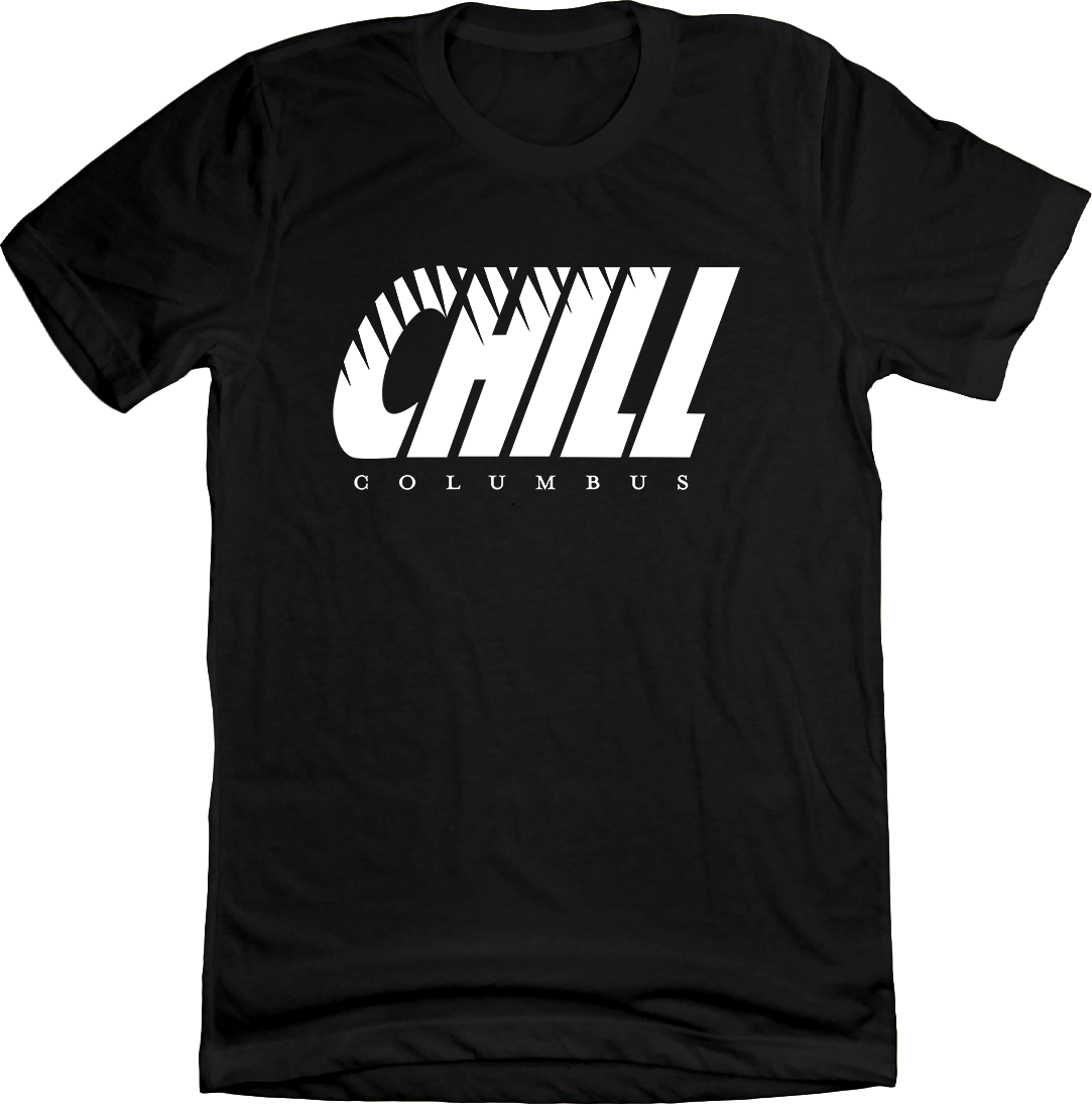 Columbus Chill Hockey Horizontal Logo black T-shirt Old School Shirts