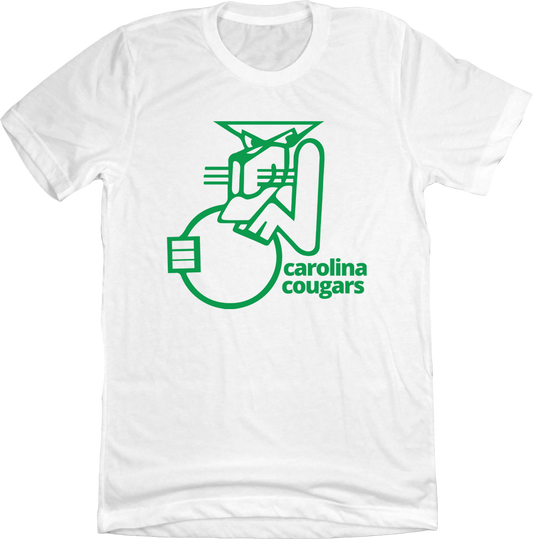 Carolina Cougars Line Logo Old School Shirts white T-shirt