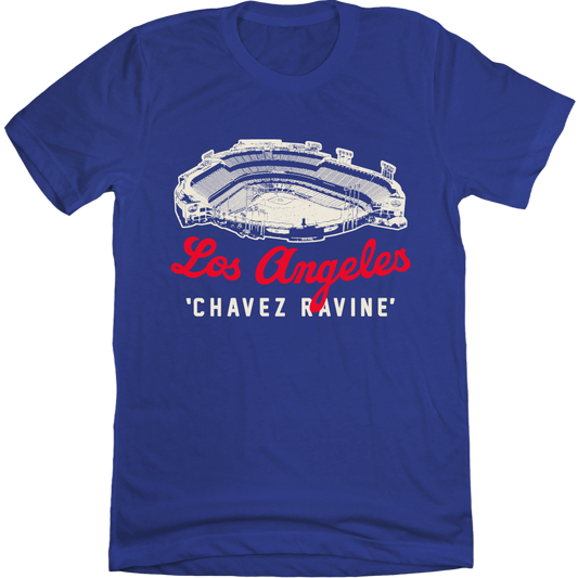 Los Angeles Chavez Ravine blue T-shirt Old School Shirts