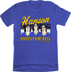 The Hanson Brothers Like it Rough tee blue Old School Shirts