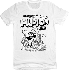Steamboatin' on the Hudson River Steamboat Willie white Old School Shirts