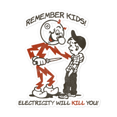 Electricity Kills Sticker