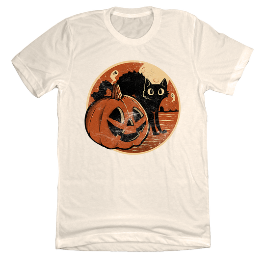 Retro Halloween Cat & Pumpkin