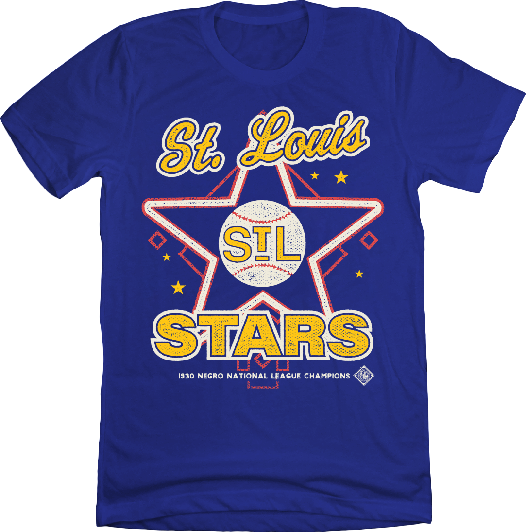 St. Louis Stars Negro Leagues  1930 Champs blue T-shirt Old School Shirts
