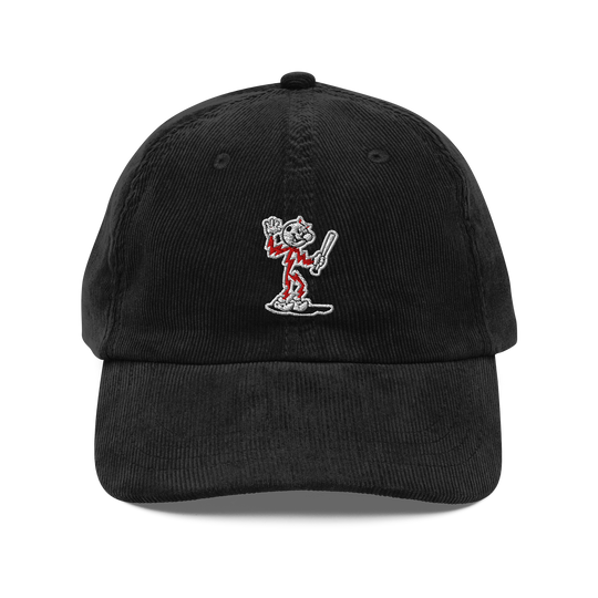 Vintage Reddy Kilowatt Baseball Bat corduroy cap