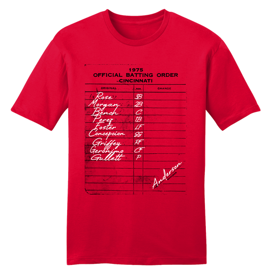 1975 Cincinnati Batting Lineup Tee