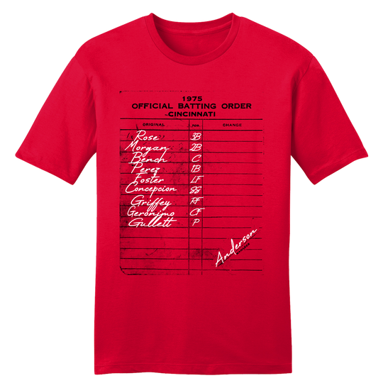 1975 Cincinnati Batting Lineup Tee