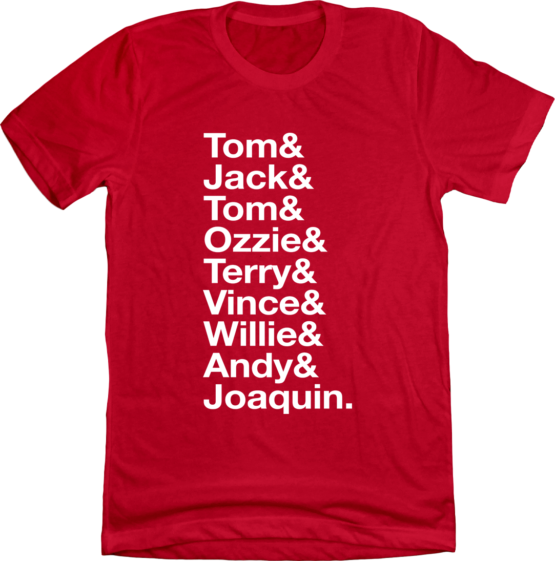 Baseball Lineup 1985 St. Louis & Red T-shirt Old School Shirts