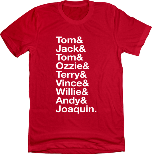 Baseball Lineup 1985 St. Louis & Red T-shirt Old School Shirts