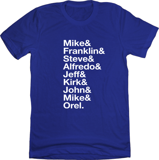 Baseball Lineup 1988 Los Angeles & LAD blue T-shirt Old School Shirts