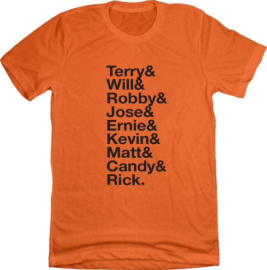 Baseball Lineup 1989 San Francisco & orange T-shirt