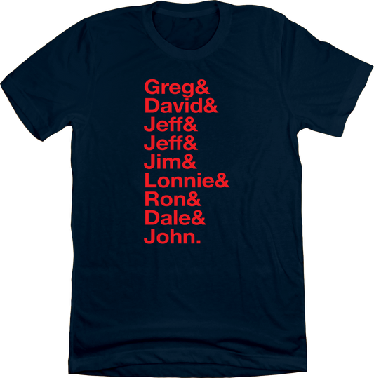 Baseball Lineup 1991 Atlanta & Navy T-shirt Old School Shirts