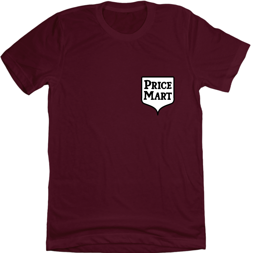 Price Mart Pocket Logo T-shirt Maroon Old School Shirts