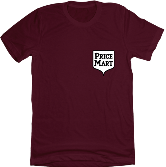 Price Mart Pocket Logo T-shirt Maroon Old School Shirts